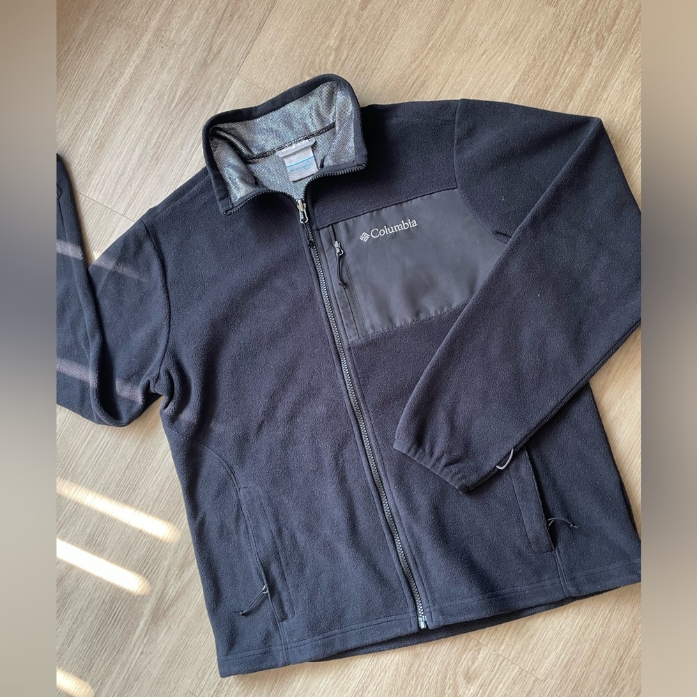 columbia women’s jacket Fleece Full Zip Intercharge Zipped Pocket Black Size M